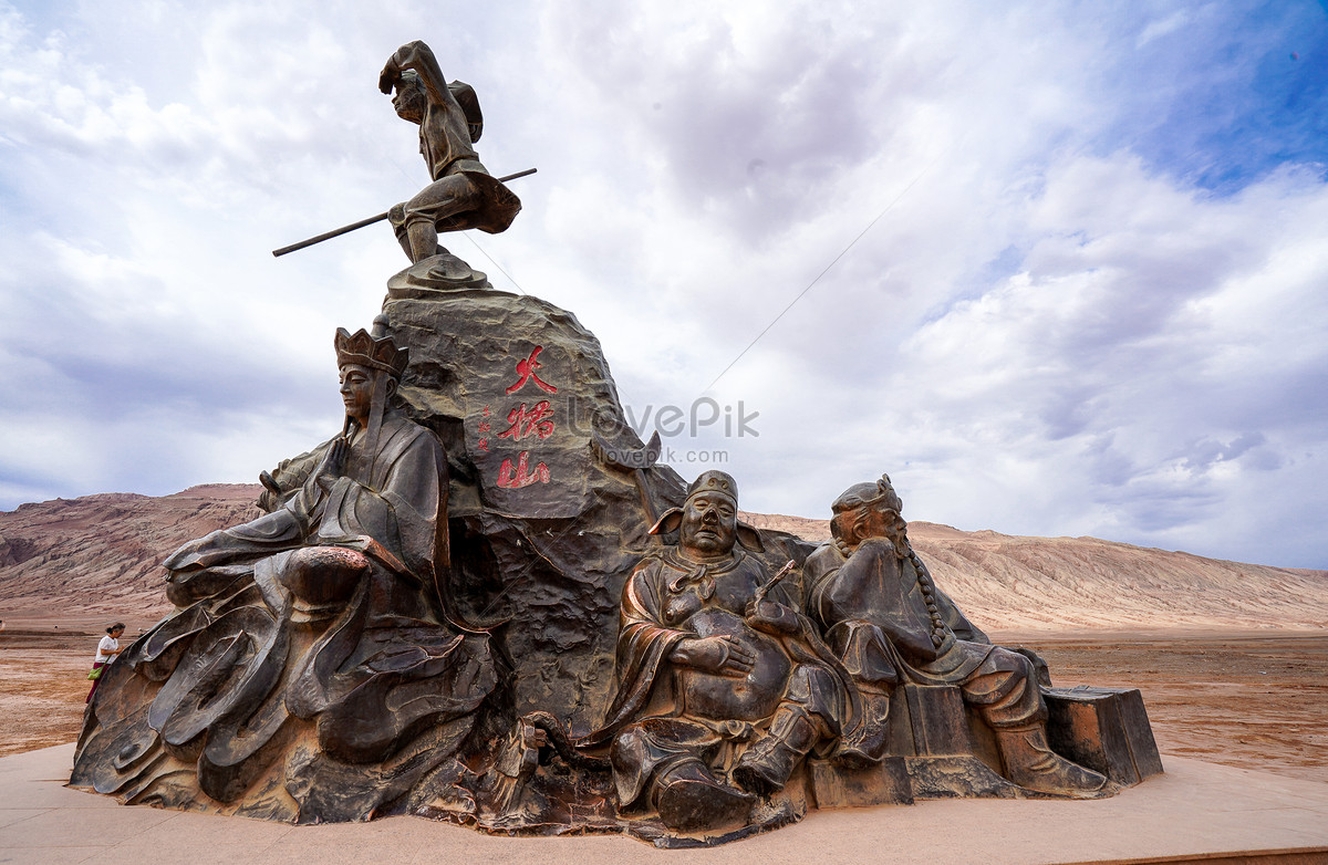 Sculpture Of Monkey King In Flame Mountain Scenic Area Of Turpan