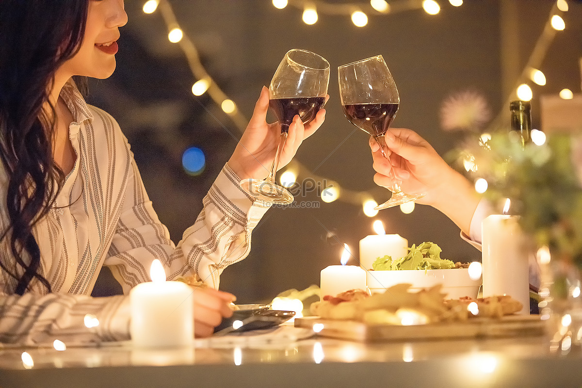 Cena A La Luz De Las Velas En Pareja Foto Descarga Gratuita HD