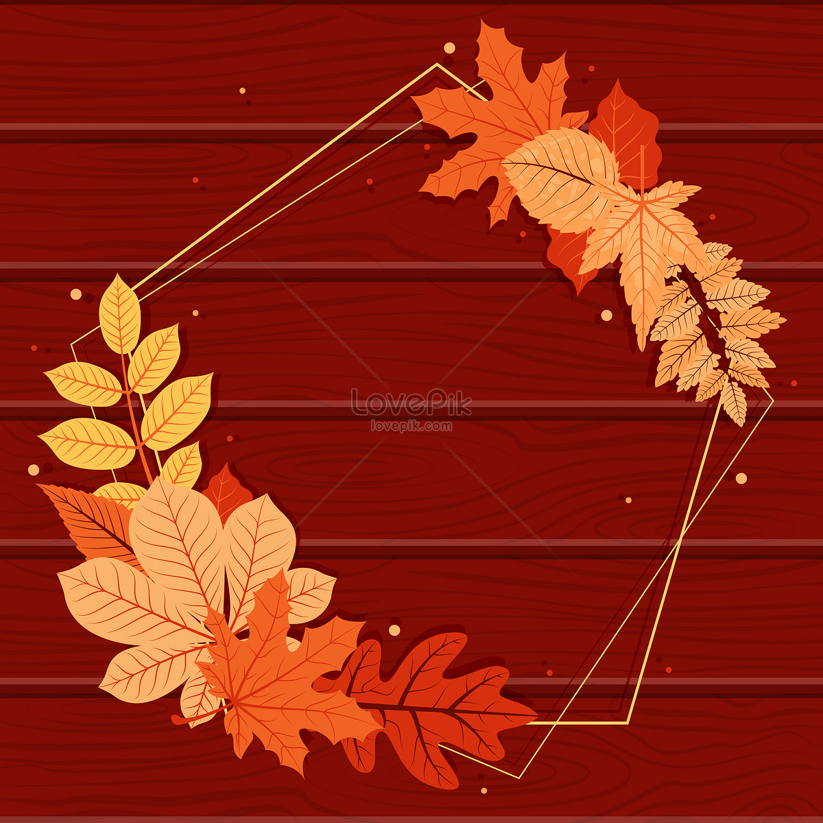 Autumn Fall Leaf Greeting Frame Wood Background Download Free | Banner  Background Image on Lovepik | 450049768