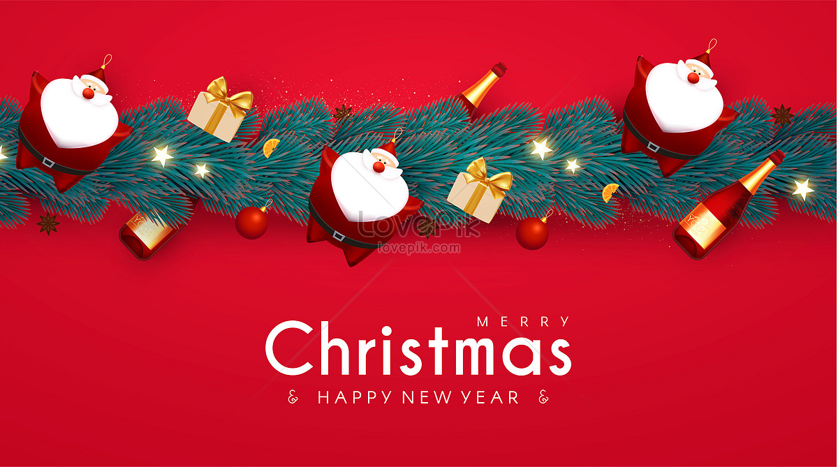 Red Cartoon Merry Christmas Banner Background Download Free | Banner  Background Image on Lovepik | 450052090