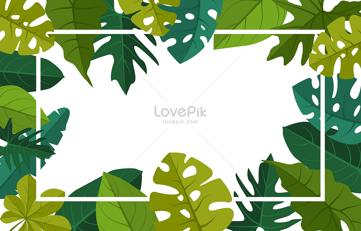 стильные зеленые тропические растения листья рамка баннер фон  изображение_Фото номер 450055355_JPG,EPS Формат изображения_ru.lovepik.com