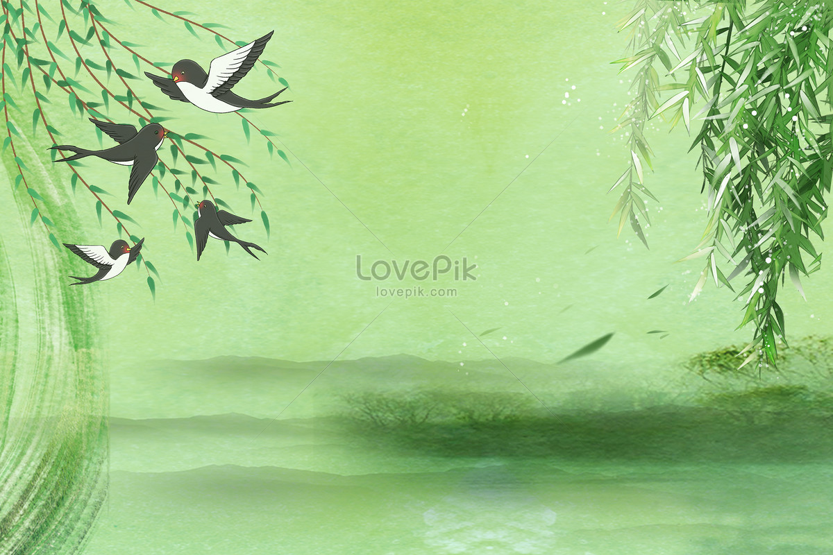 Green Ink Spring Background Download Free | Banner Background Image on ...