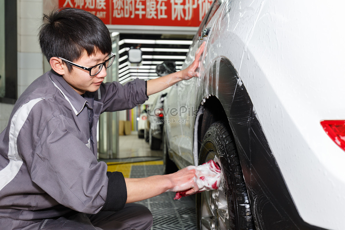 John was washing the car