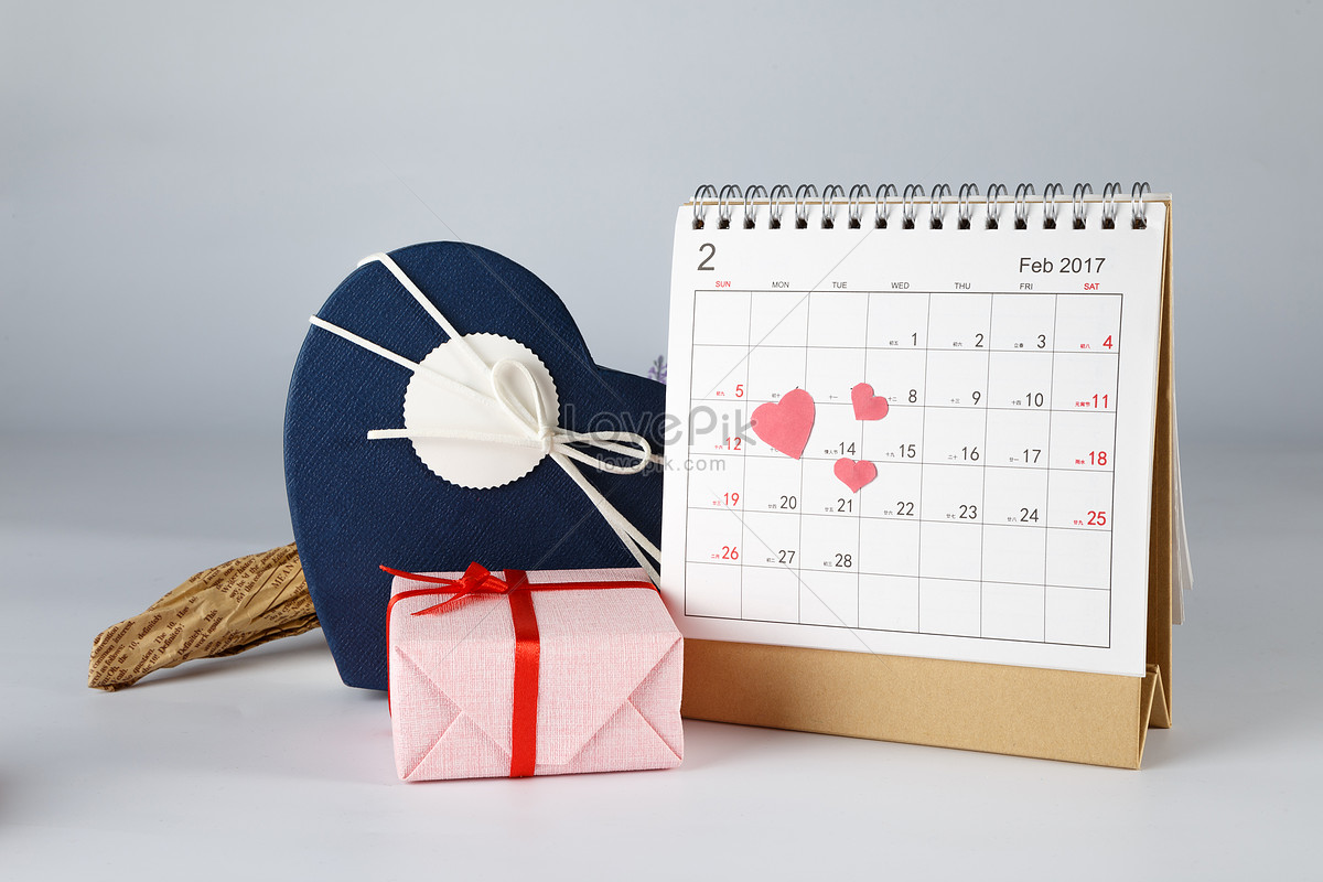 Valentines Day Calendar Love In The White Background Picture And HD