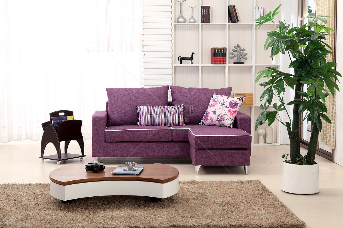 Cloth Sofa Furniture Photography Real Scene With Scenery Home Picture ...