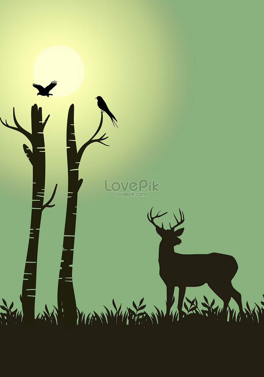 Silhouette Deer And Nature Picture And HD Photos | Free Download On Lovepik