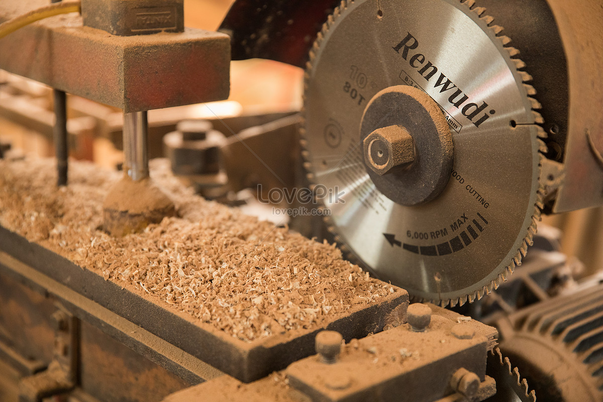 Wood cutter on wood processing.