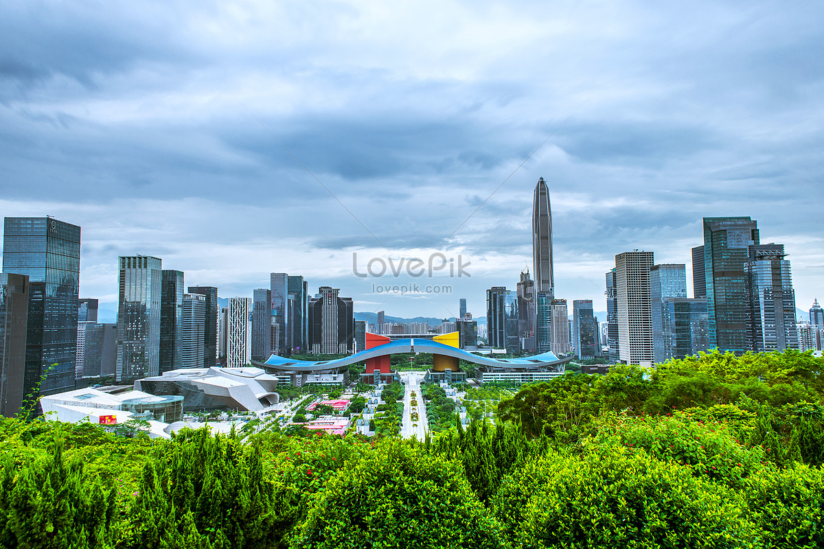 Cloud Skyline Background Of Shenzhen Urban Architecture Picture And HD ...