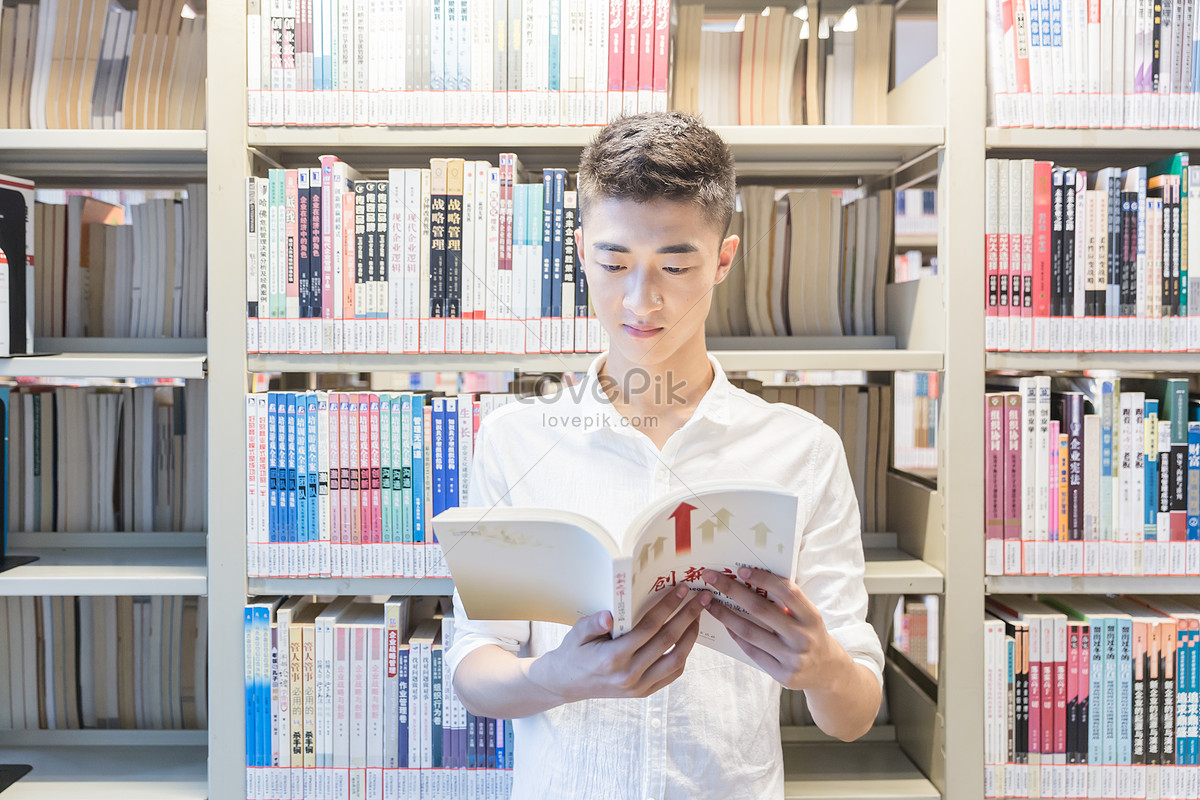 Boy and Library.