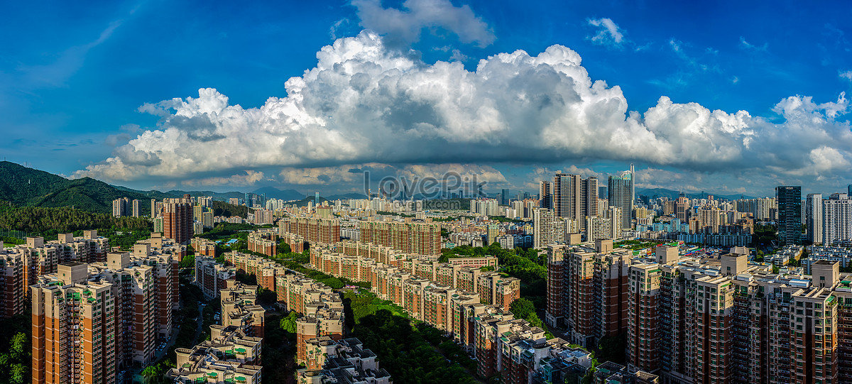 The City Scenery Under The Blue Sky And White Clouds Picture And HD ...