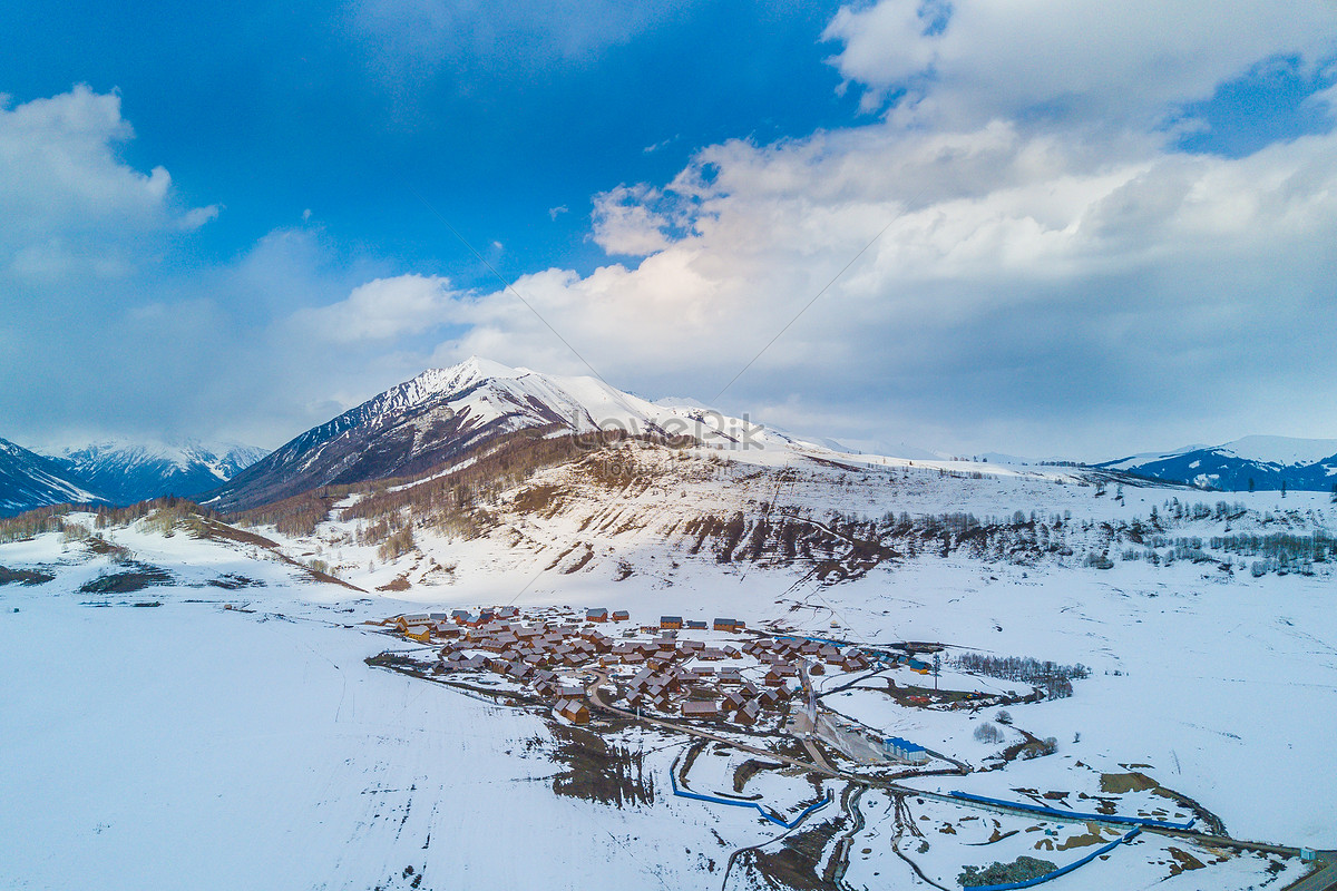 Aerial Xinjiang Scenic Kanas Hemu Village Picture And HD Photos | Free ...