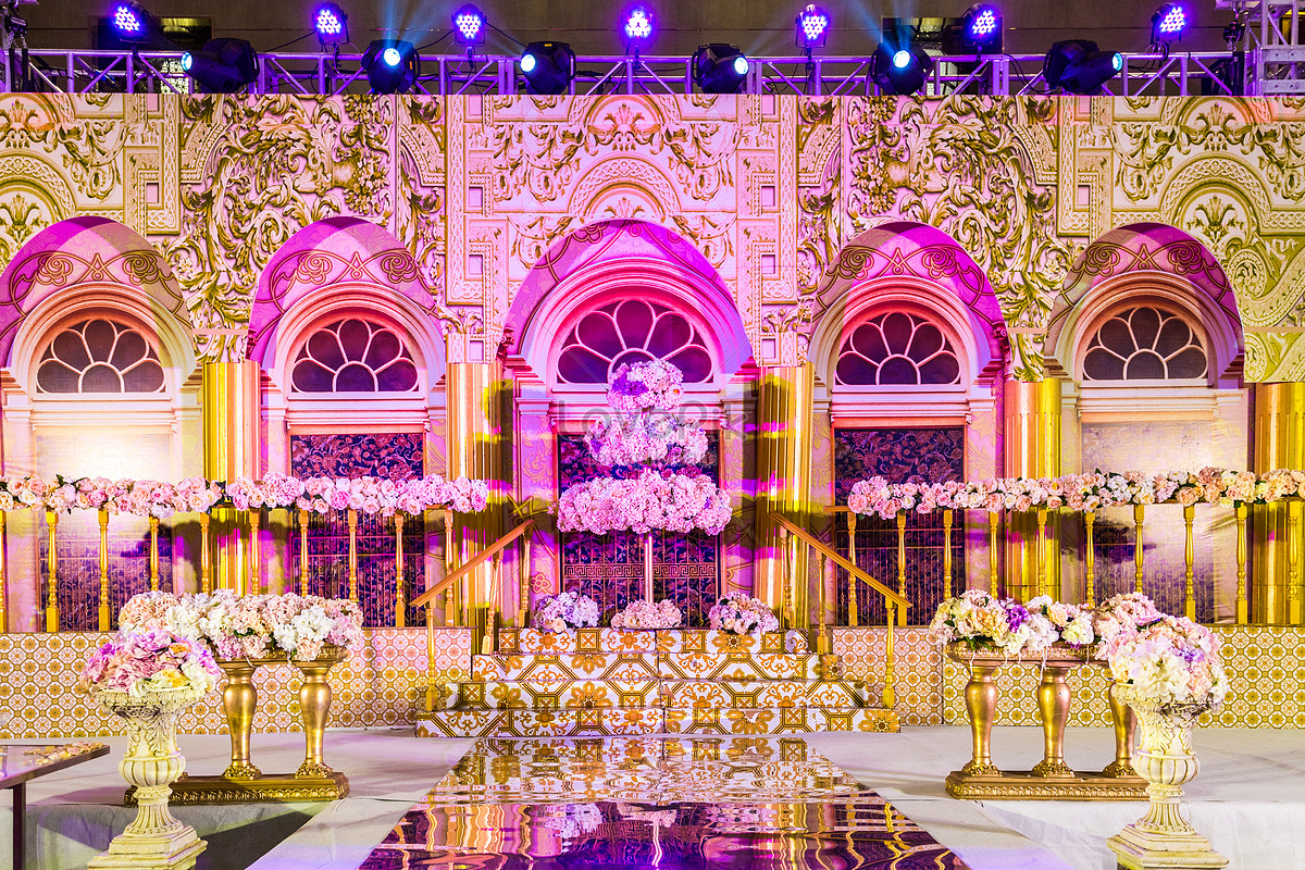 The Golden Palace Is The Wedding Background Wall Picture And HD Photos |  Free Download On Lovepik