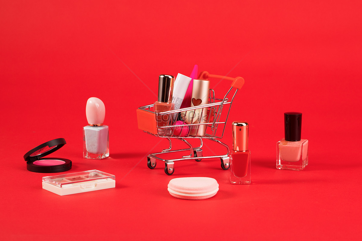 Средства раскрутке косметики. Cosmetics shopping Cart. Cosmetics shopping Basket.