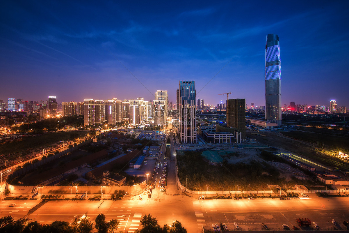 Wuhan Central Building At Night Picture And HD Photos | Free Download ...