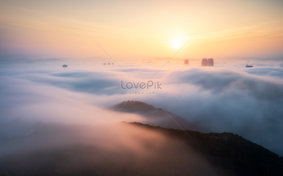 ảnh Phong Cảnh đẹp Của Núi Và Sông Tải Xuống Miễn Phí, ảnh khuyến khích  sương mù, Đại liên, bình minh đẹp Trên Lovepik