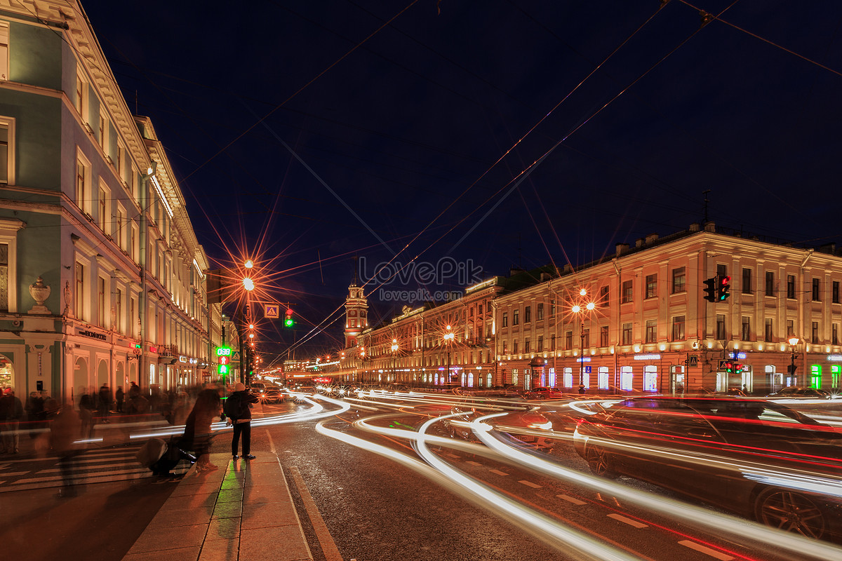 Ночной вид на город Санкт-Петербург, Россия изображение_Фото номер  501084154_JPG Формат изображения_ru.lovepik.com