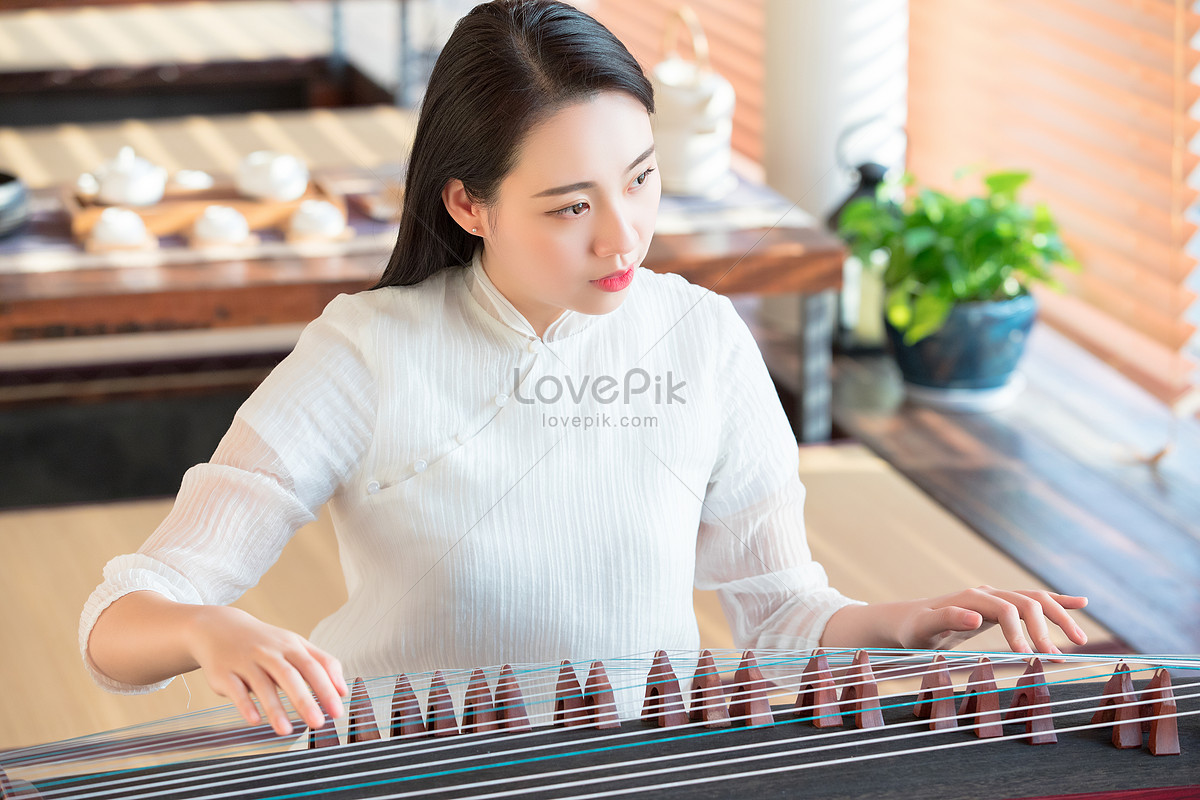 A Beauty Playing Guzheng Picture And HD Photos | Free Download On Lovepik