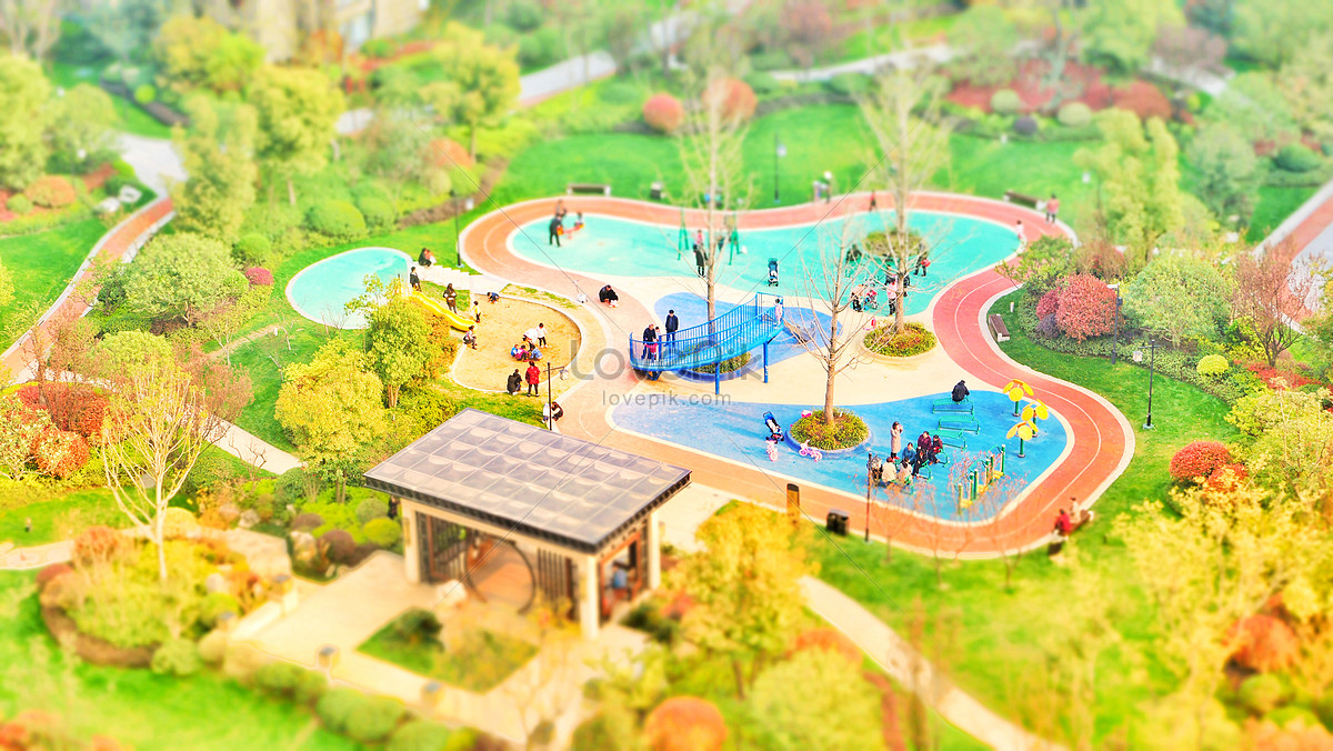 Axis Shifting Landscape Of Playground In Residential Area Picture And HD Photos  Free Download 