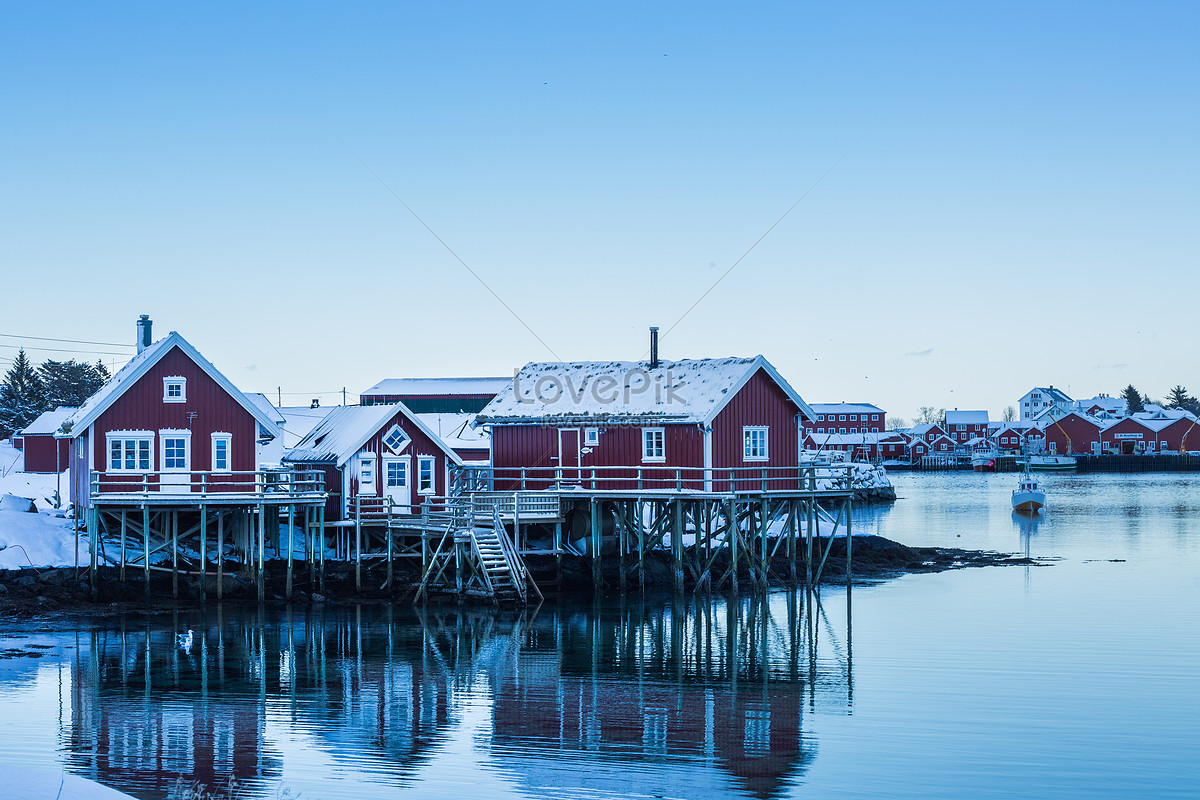 Casas Coloridas En El Círculo Polar ártico En Invierno Foto | Descarga  Gratuita HD Imagen de Foto - Lovepik