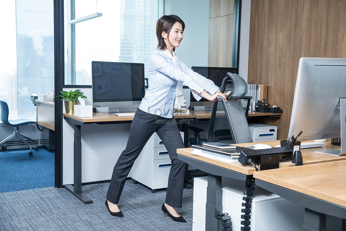 Lady Exercising In The Office Picture And HD Photos | Free Download On ...