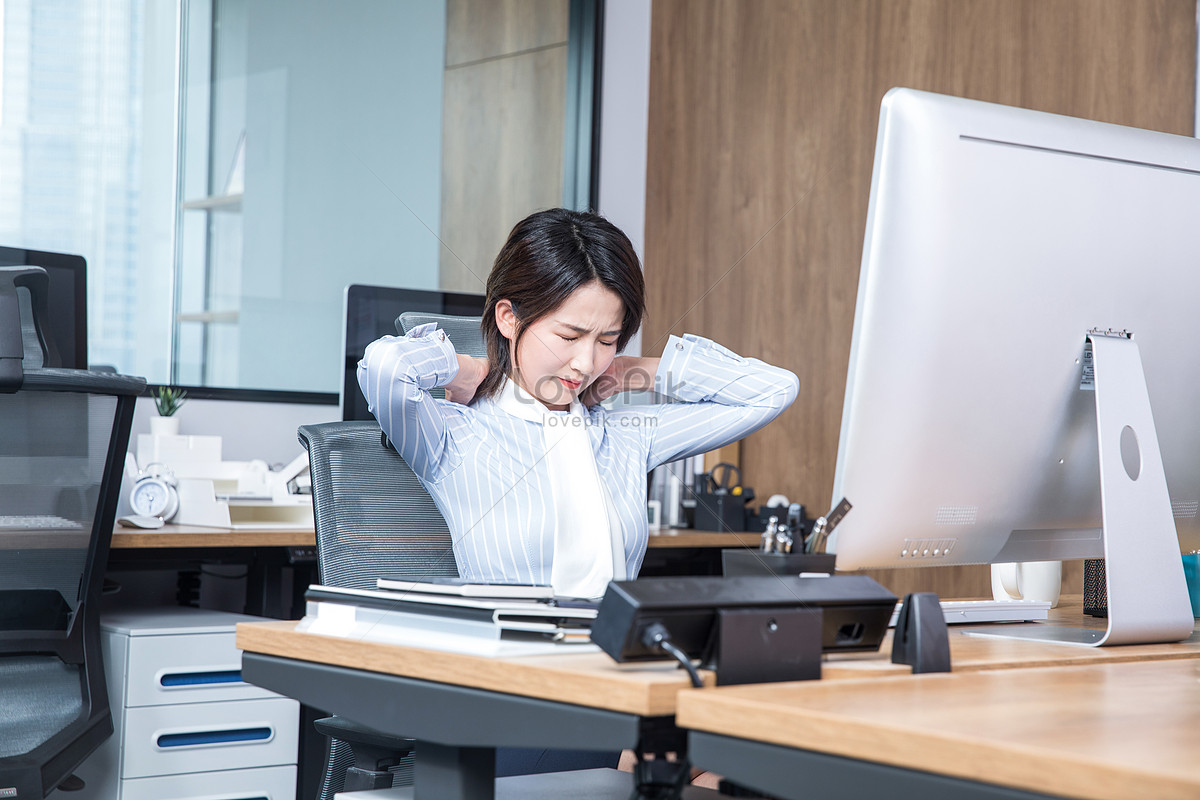 Bored Sleepy Businesswoman Sitting Half Asleep At Workplace, Bor ...