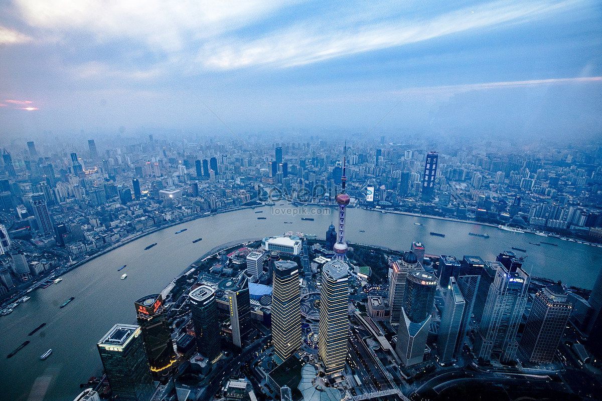 Shanghai Aerial View At Night Picture And Hd Photos Free Download On