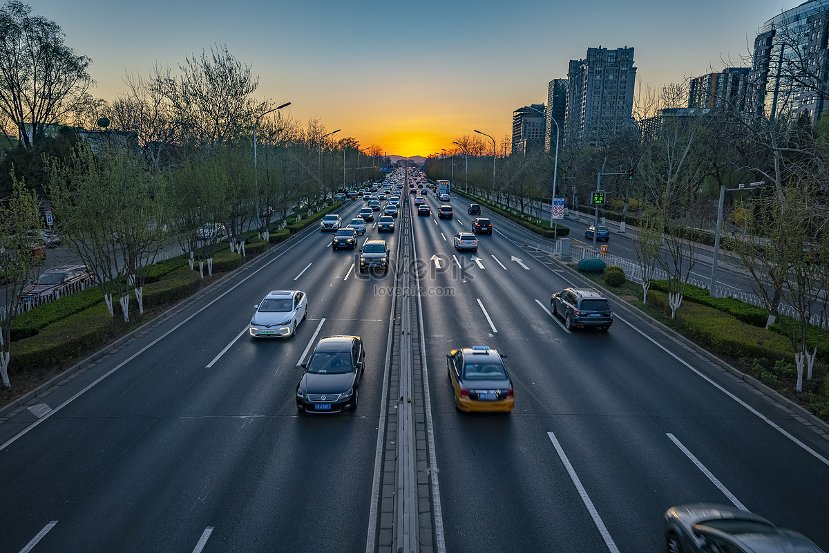 Sunset Beijing Deshengmen Bridge Second Ring Road Picture And HD Photos |  Free Download On Lovepik