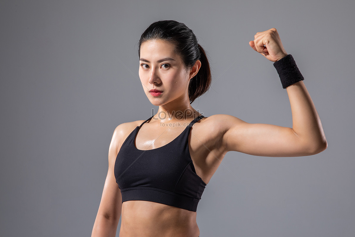 Muscular Athletic Woman Stock Photo, Picture and Royalty Free