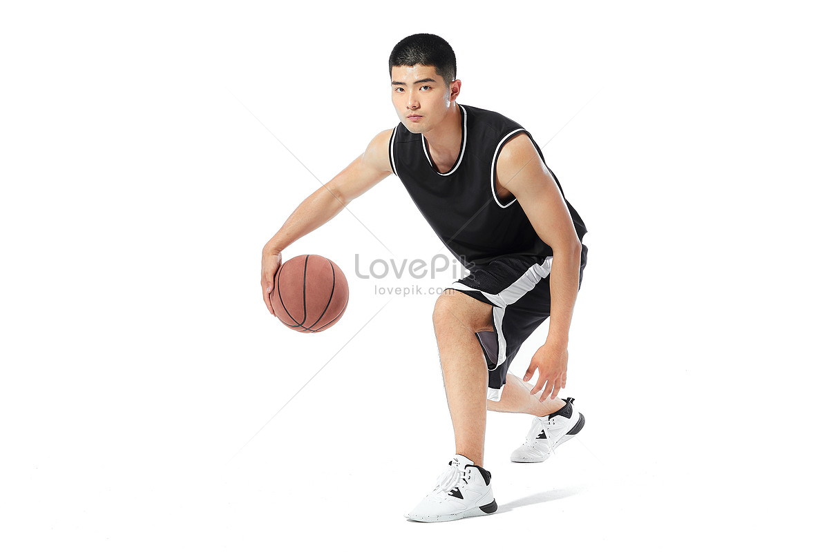 Basketball player, athlete and sports man with ball, skill and