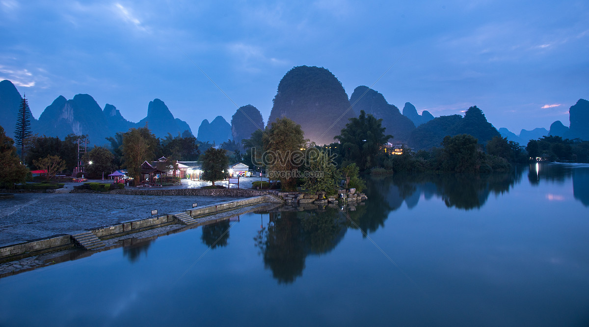 Evening Scenery Of Shili Gallery In Yangshuo County Picture And HD ...