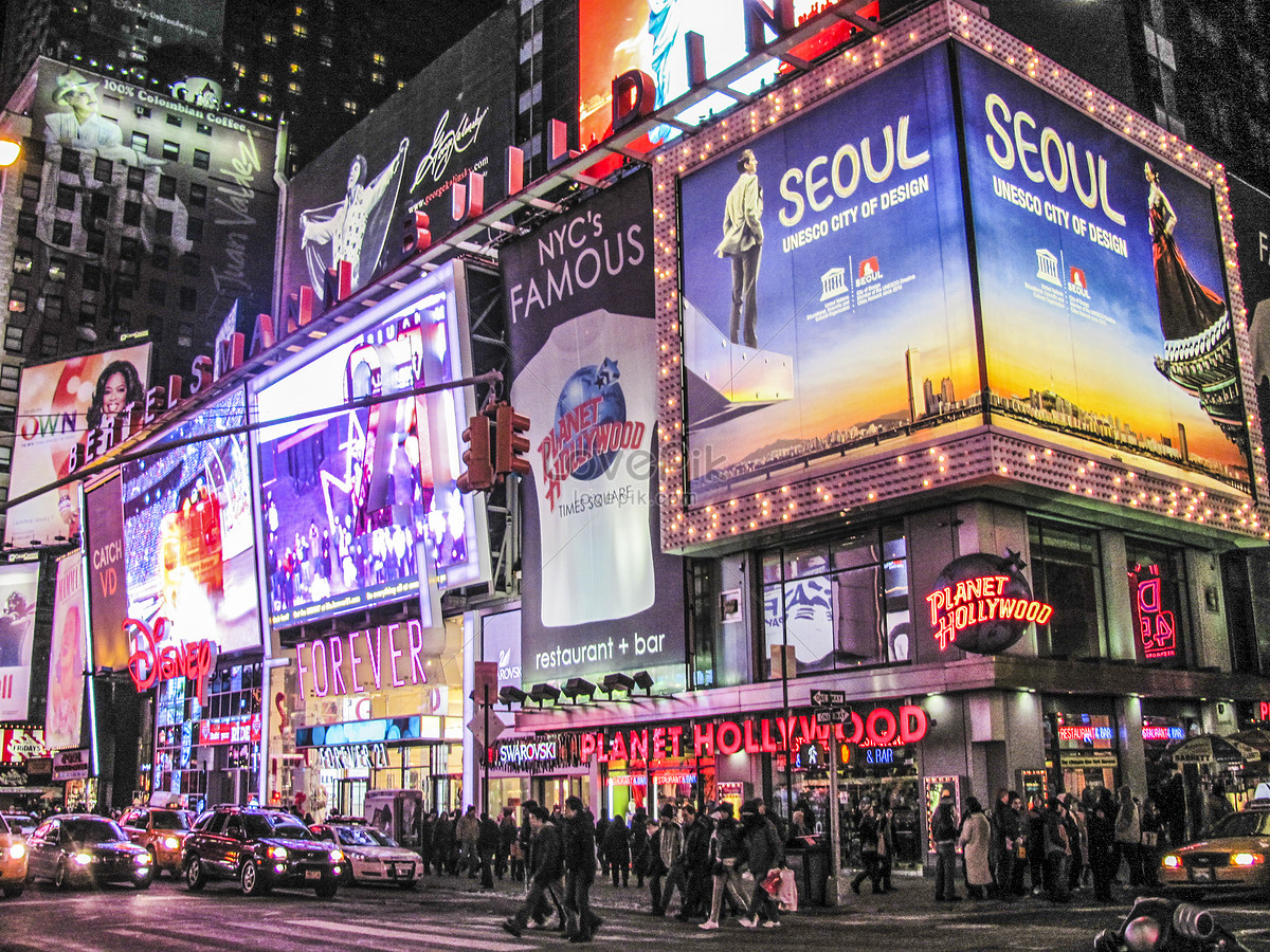 Famous New York Landmark Times Square Night View Picture And Hd Photos