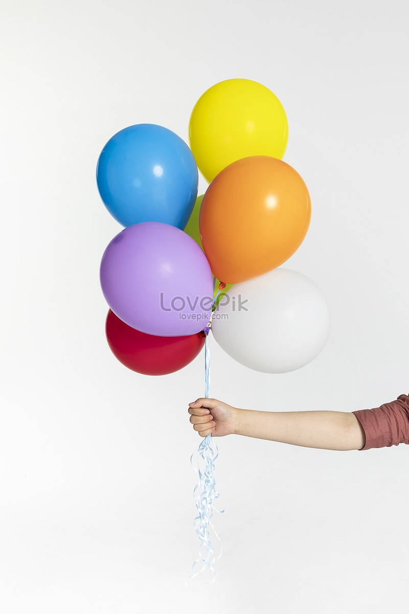 Hand Holding Colorful Balloons Picture And Hd Photos Free Download On