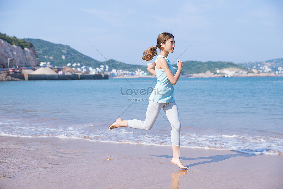 Summer Beach Beauty Running Picture And HD Photos | Free Download On ...