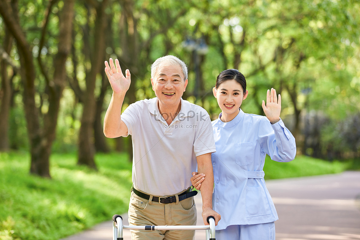 carer-taking-care-of-the-elderly-park-picture-and-hd-photos-free