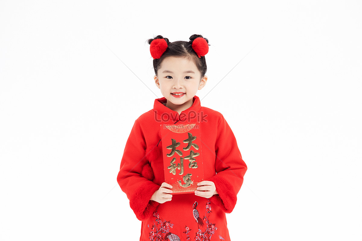 Chinese New Year, Girl, Happy Holding Red Envelope Picture And HD ...