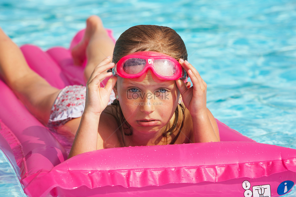 Girl on 2024 pool float