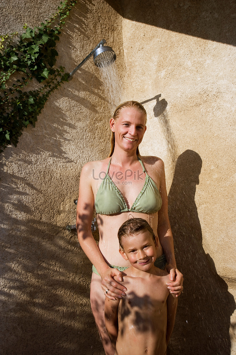 Mother and son nudist