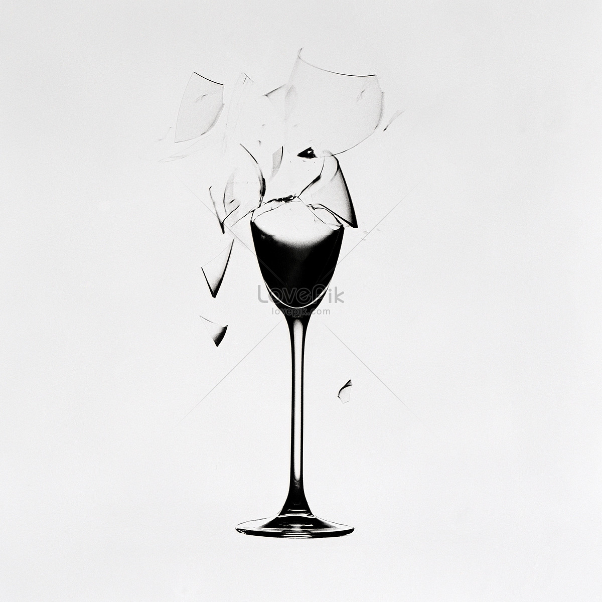 smashed wine glass
