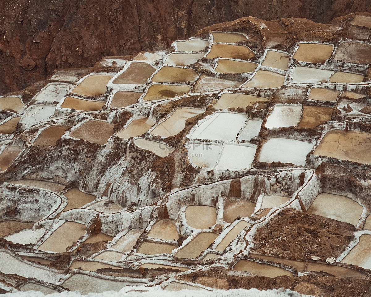 Salt Mine Landscape In Sacred Valley Of Maras Mountains Peru Picture ...