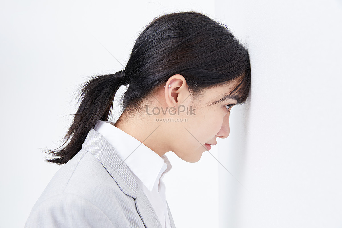 Workplace Woman Crying Against Wall Picture And HD Photos | Free ...