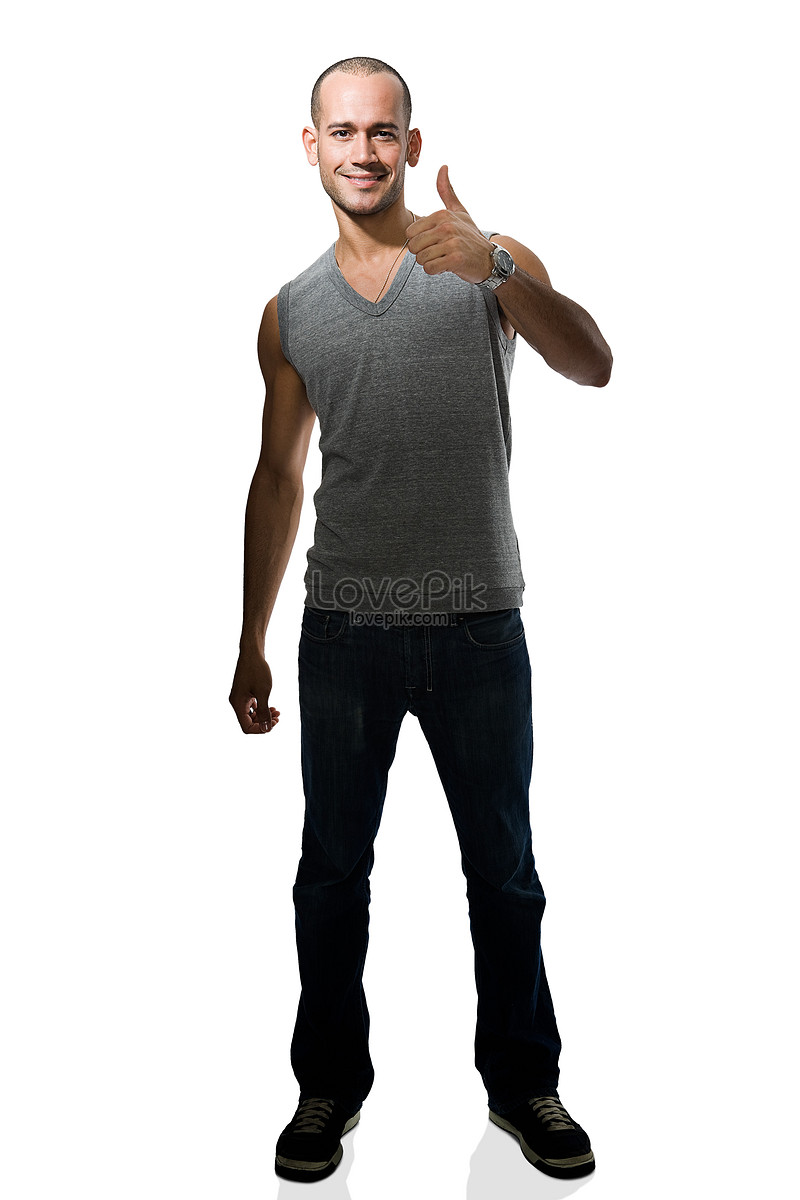 Bodybuilder Man Smiling Happy Corporate Pose Giving Thumb Up Stock Photo -  Download Image Now - iStock