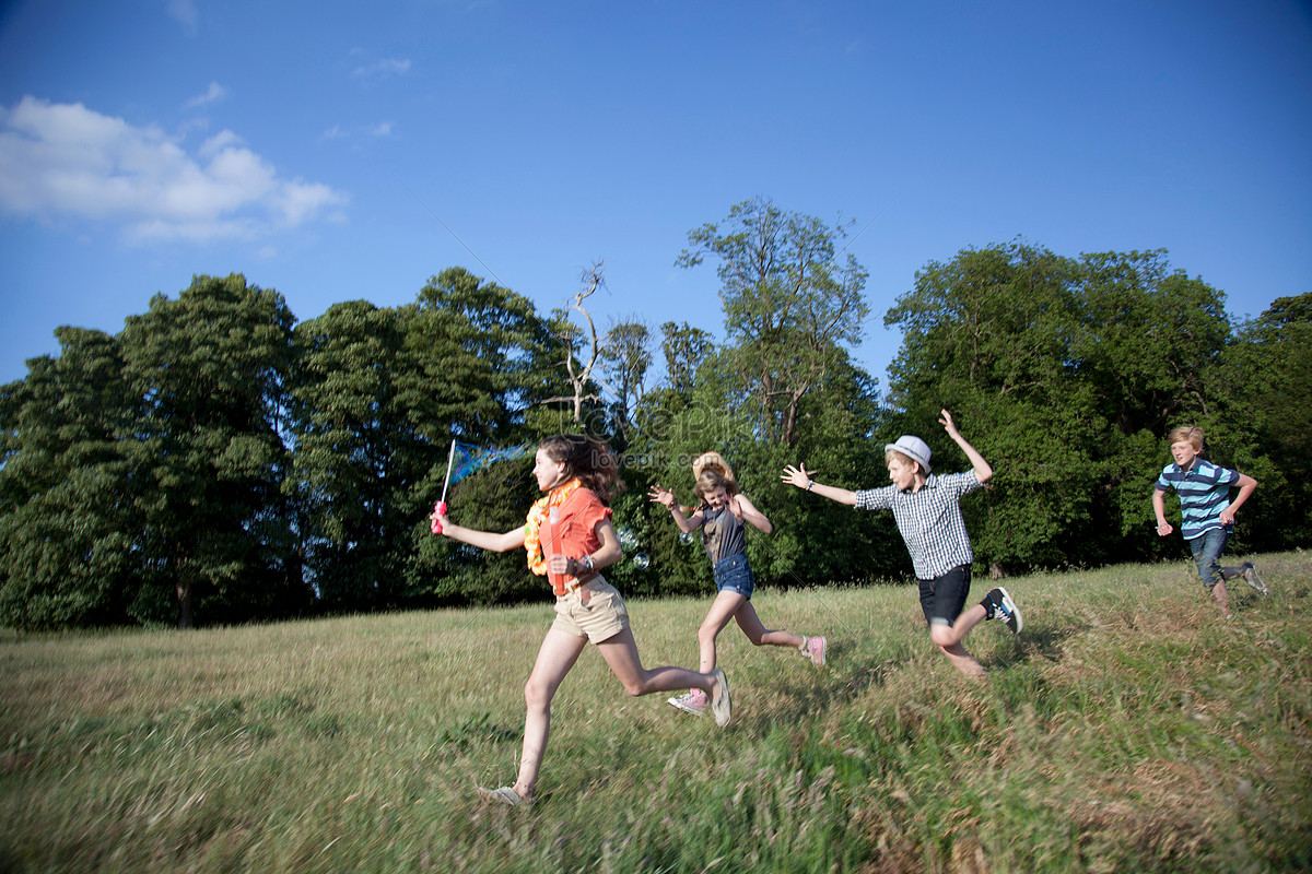 Children Playing In The Field Together Picture And HD Photos | Free ...