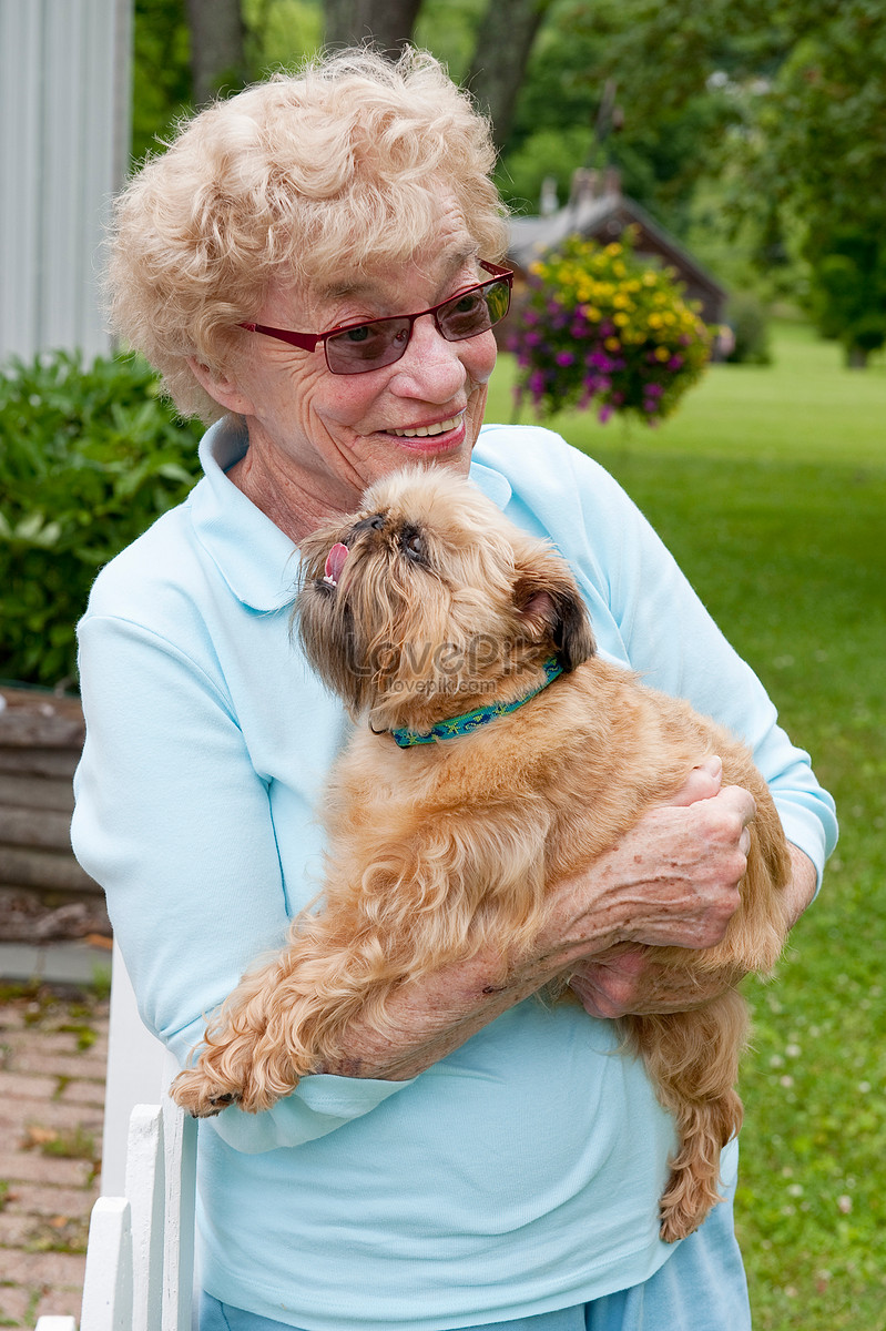 Old Lady With Dog Picture And HD Photos | Free Download On Lovepik