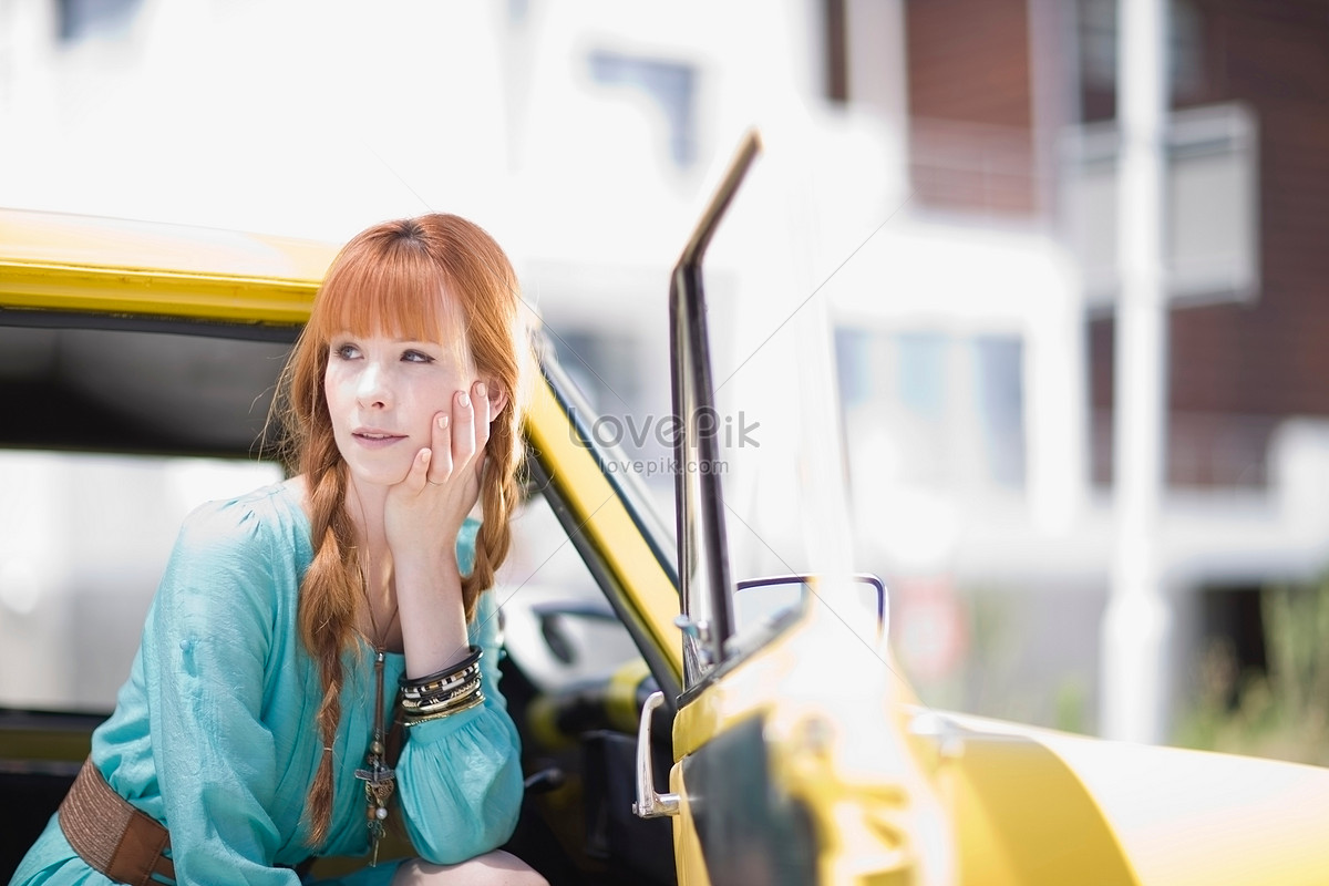 Woman Sitting On The Car Door Picture And HD Photos | Free Download On ...