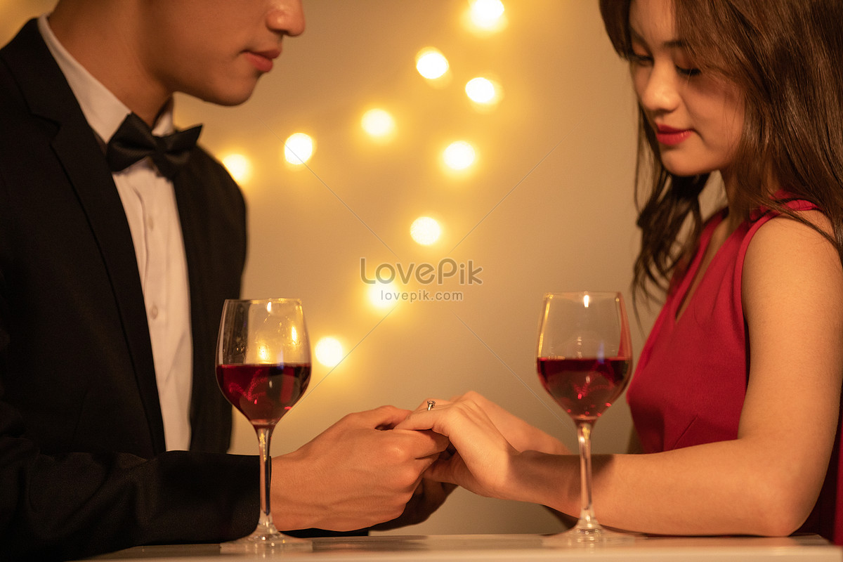 couple on summer evening having romantic dinner Stock Photo | Adobe Stock