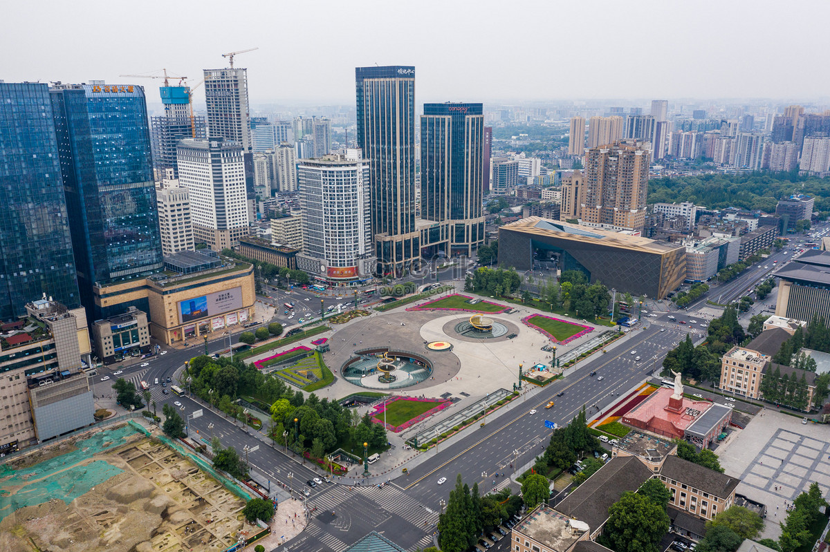 ภาพถ่ายทางอากาศของจัตุรัสเฉิงตู Tianfu Hd ภาพถ่ายภาพถ่ายทางอากาศ เมือง อาคารสูง ดาวน์โหลดฟรี