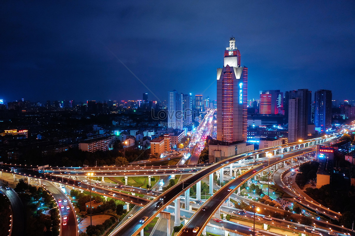 Aerial Photography Of Hefei Landmark Buildings At Night Picture And HD ...