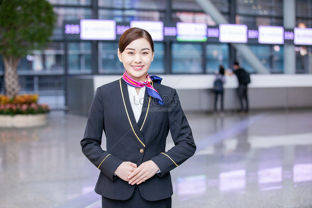 Airport Stewardess Service Staff Picture And HD Photos | Free Download ...