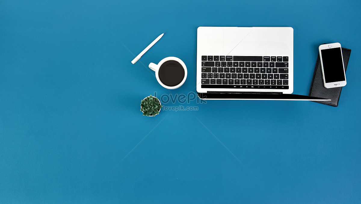 Creative Learning Office And Blue Desktop Coffee Scene Picture And Hd 