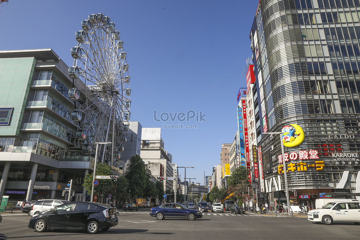 Commercial Road Street View Nagoya Famous Commercial Street Street View And Ferris Wheel Picture And Hd  Photos | Free Download On Lovepik